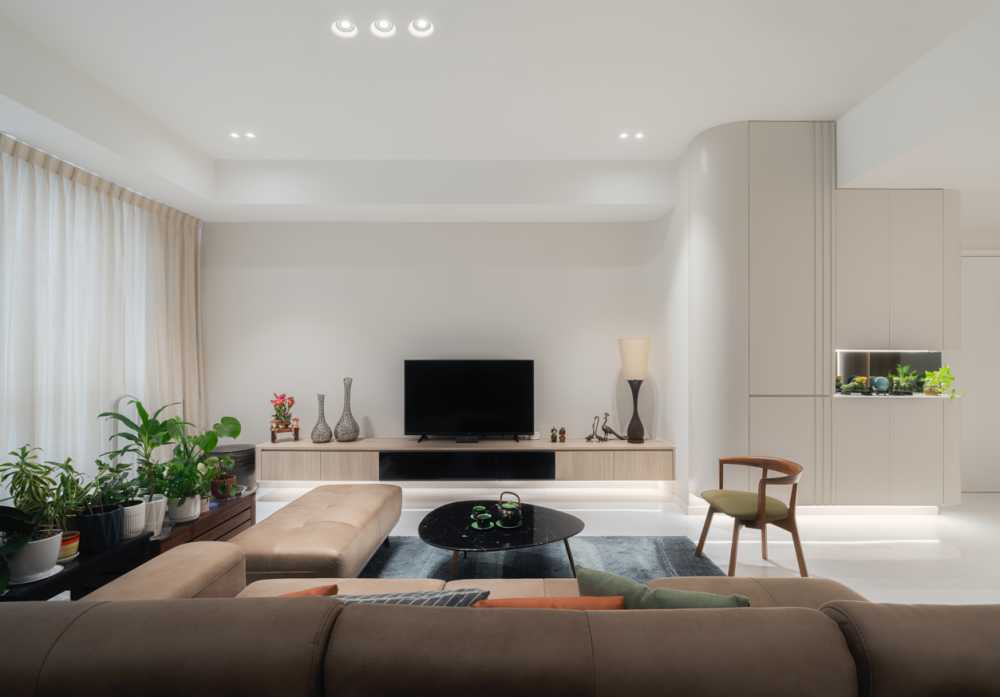 Contemporary Living Room with Sofa and TV