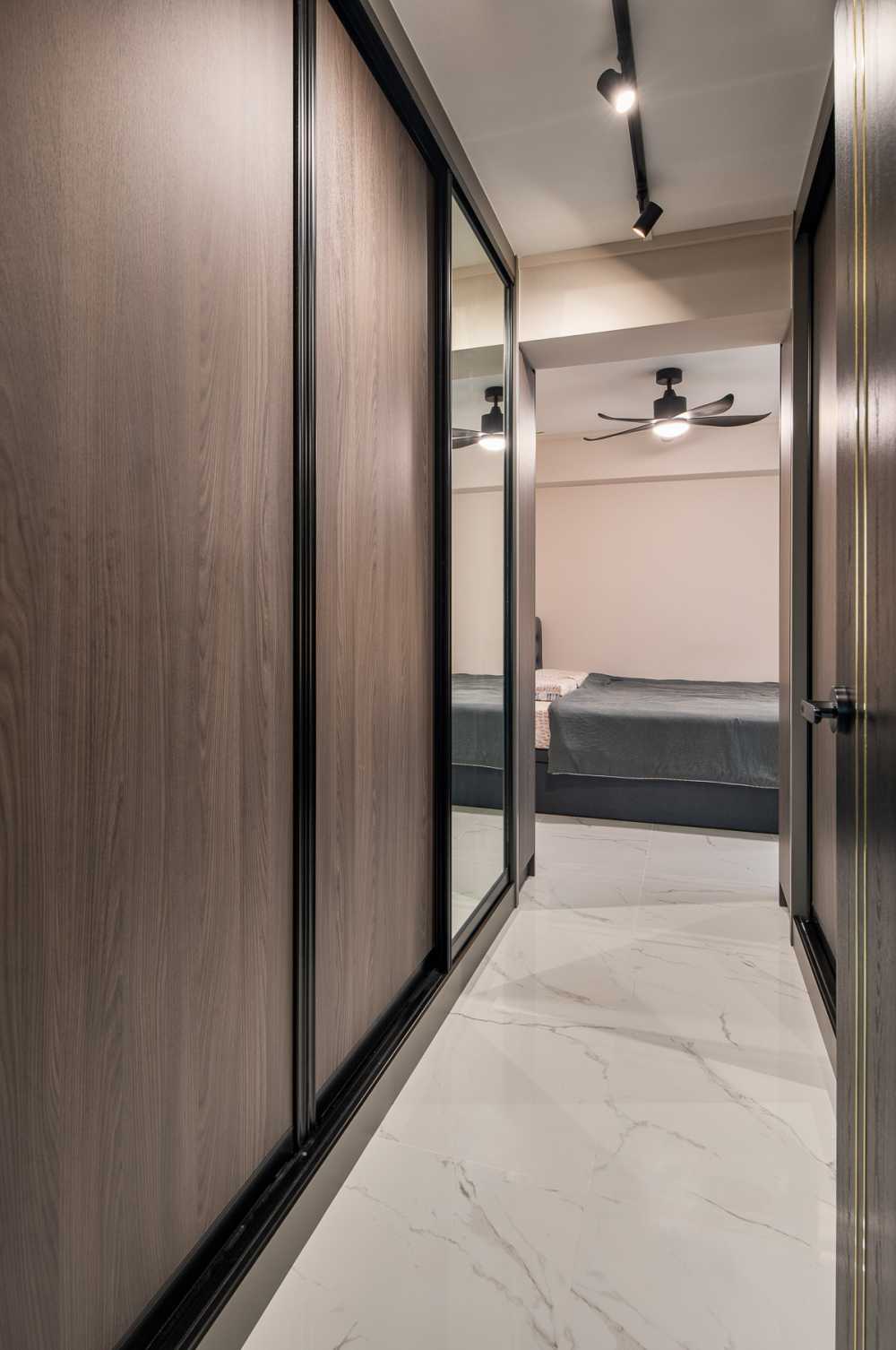 Scandinavian Bedroom with Wardrobe and Sliding Wardrobe