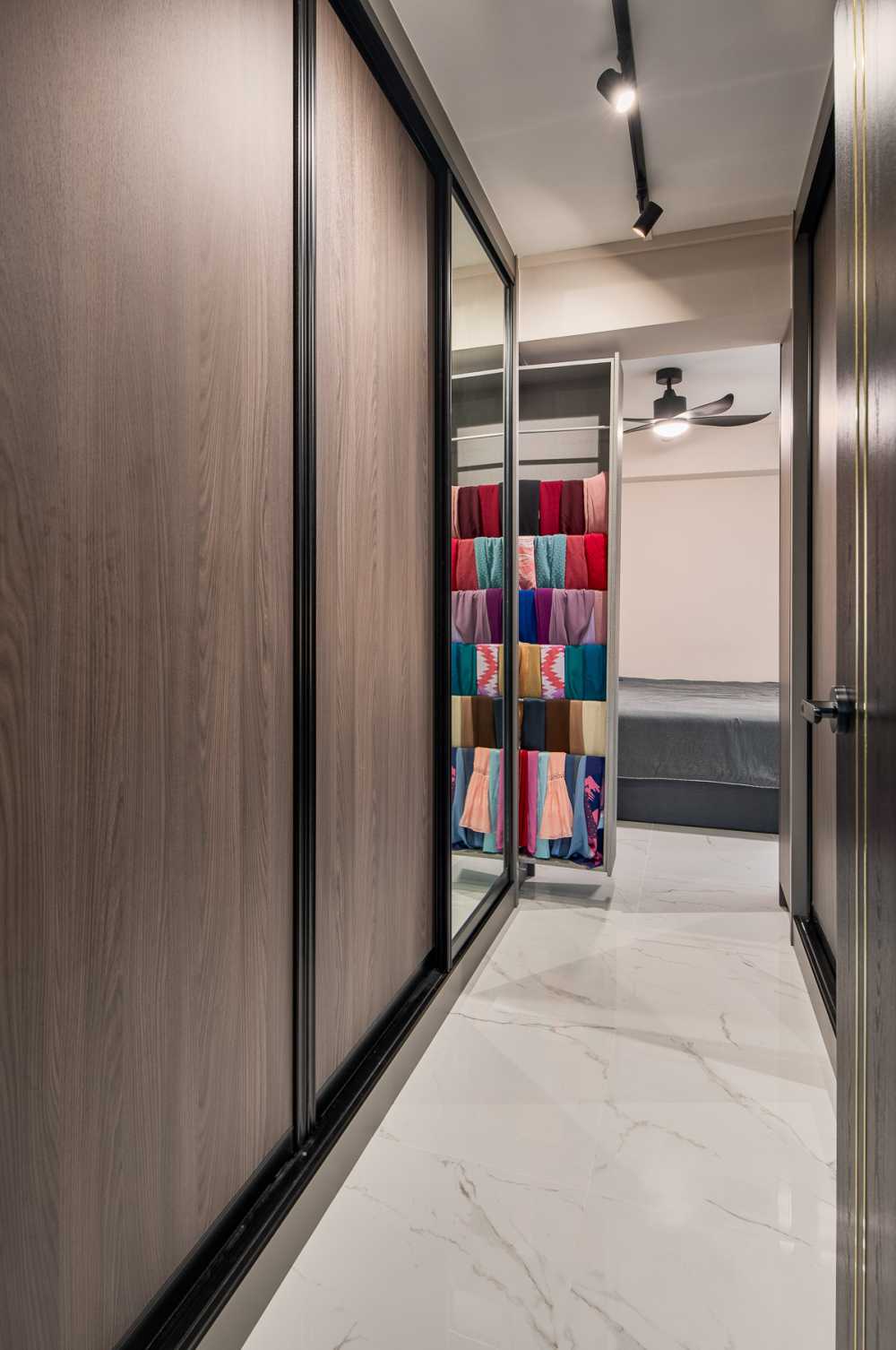Scandinavian Bedroom with Wardrobe and Sliding Wardrobe