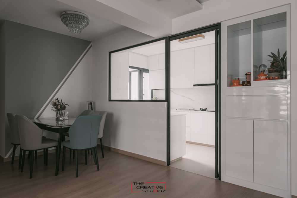 Modern Dining Room with Altar and Dining Table