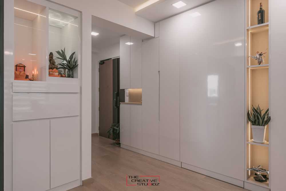 Modern Living Room with Vinyl Flooring and Cove Lighting