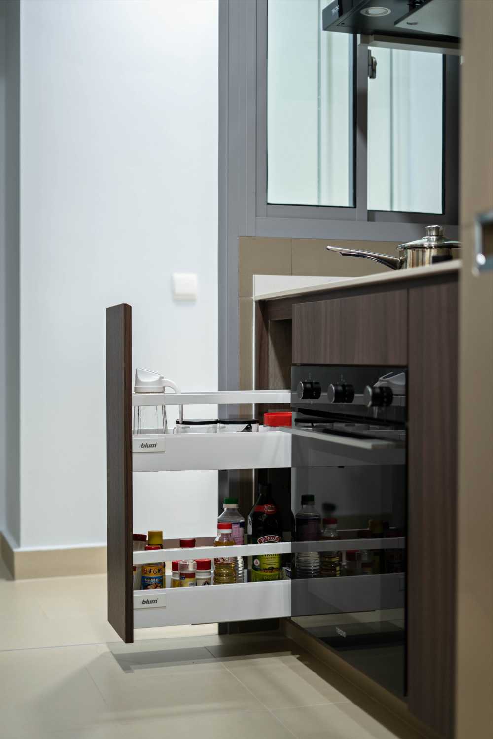 Contemporary Kitchen with Countertop and Cupboard