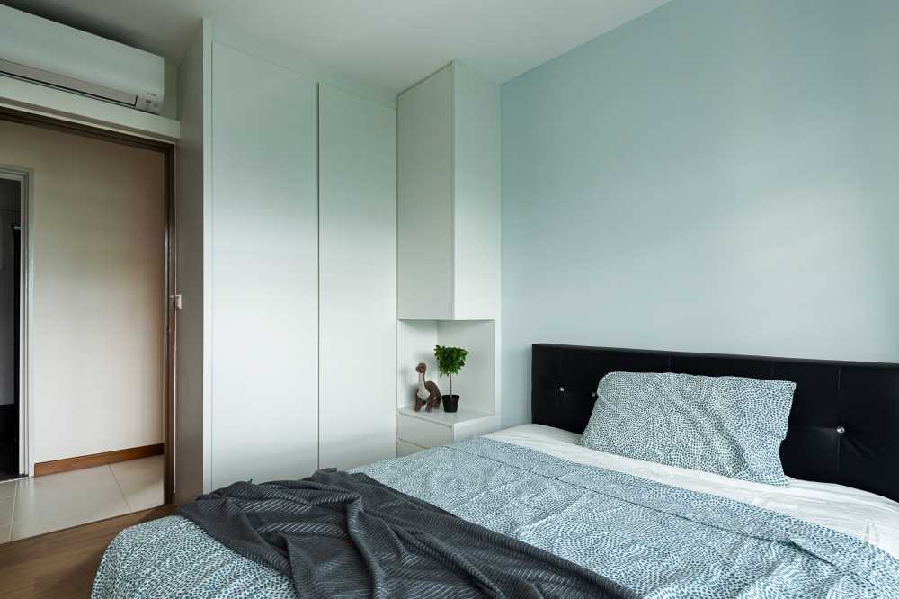Minimalist Bedroom with Platform Bed and Wardrobe