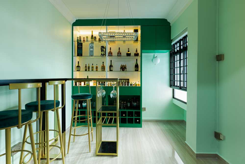Vintage Wine Cellar with Drinkware and Shelving Units