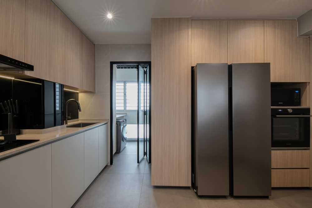 Minimalist Kitchen with Cupboard and Kitchen Accessories