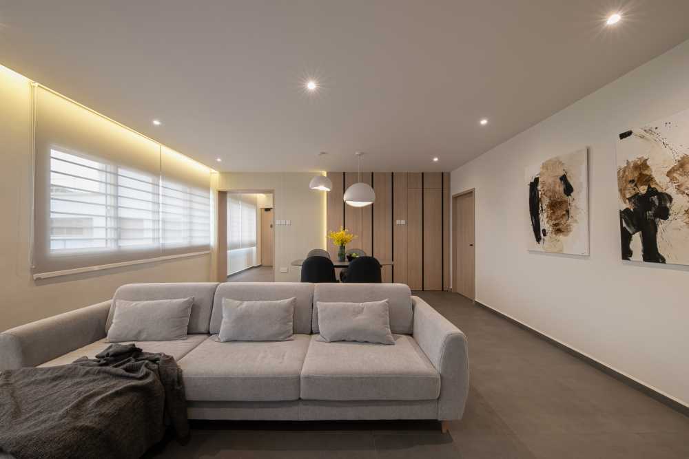 Minimalist Living Room with TV Console and Sofa