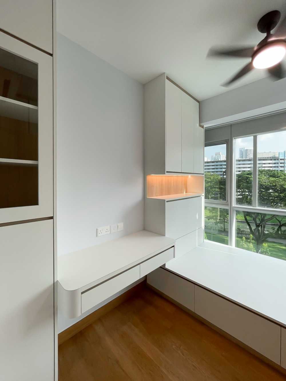 Scandinavian Bedroom with Wardrobe and Built-in Bed