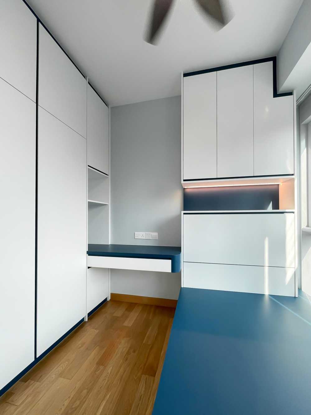 Scandinavian Bedroom with Wardrobe and Built-in Bed