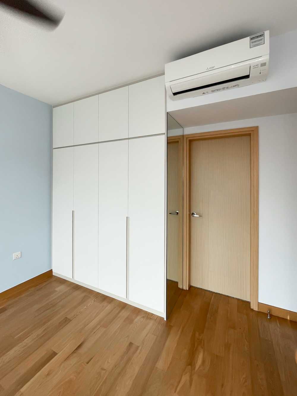 Scandinavian Bedroom with Mirror and Wardrobe