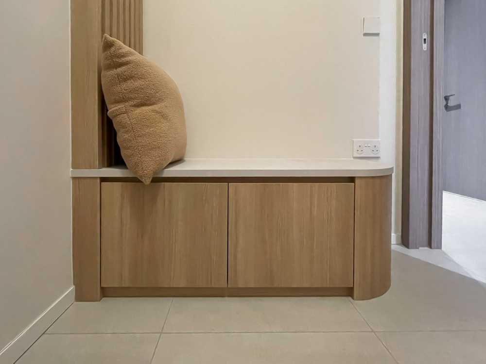 Scandinavian Bedroom with Panelling and Paintings