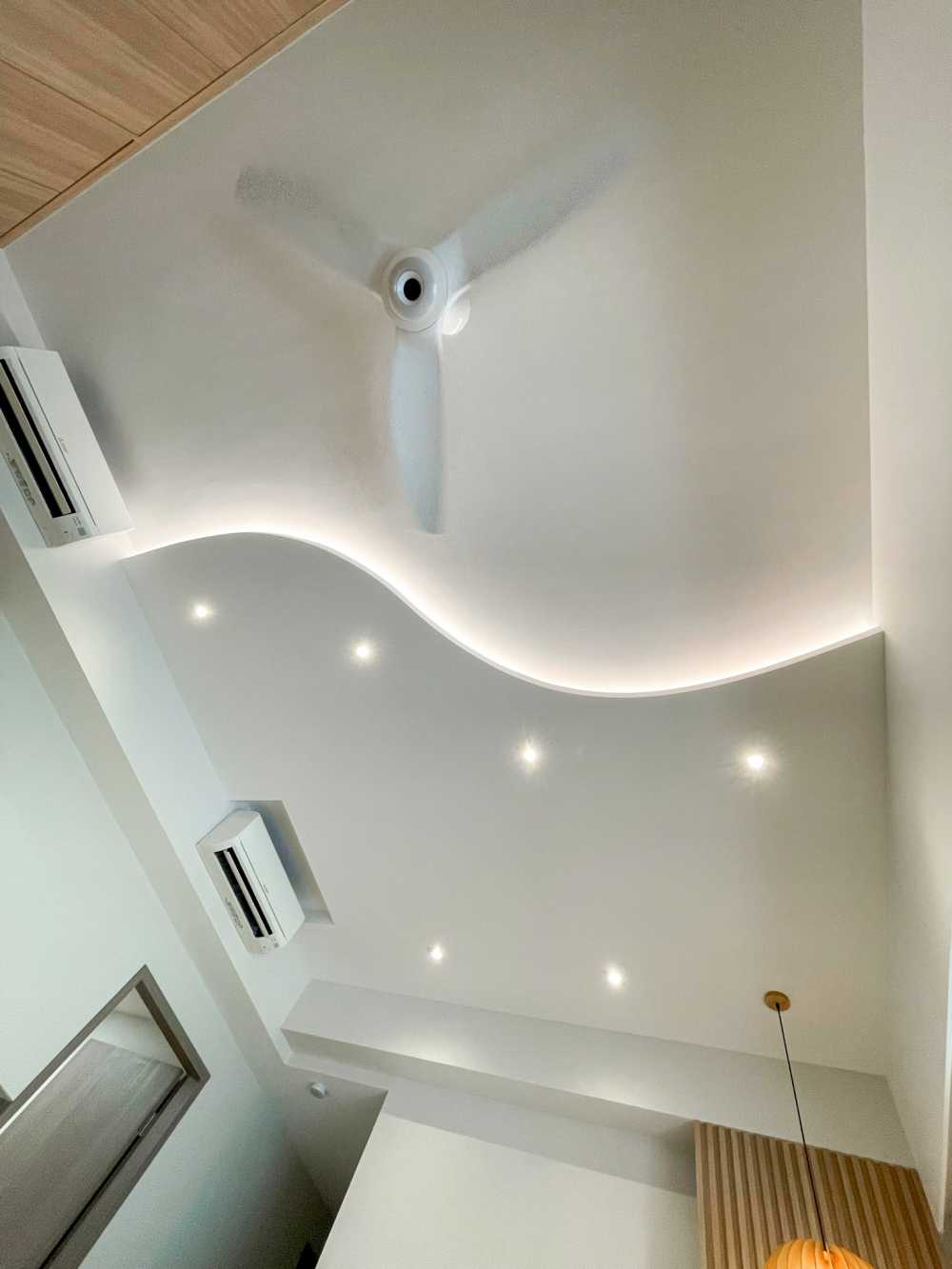 Scandinavian Living Room with Feature Wall and Panelling