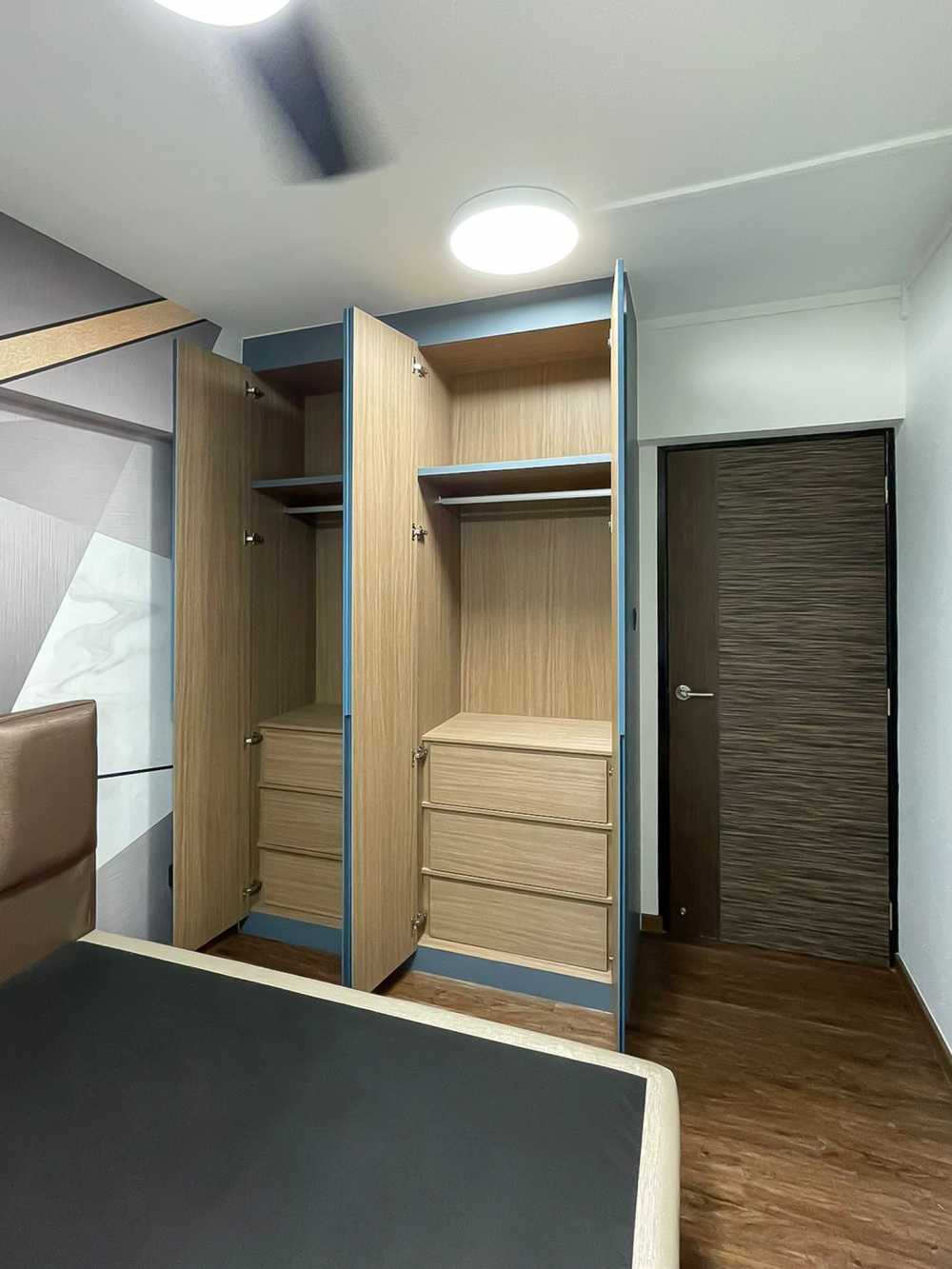 Scandinavian Bedroom with Wardrobe and Clothes Storage