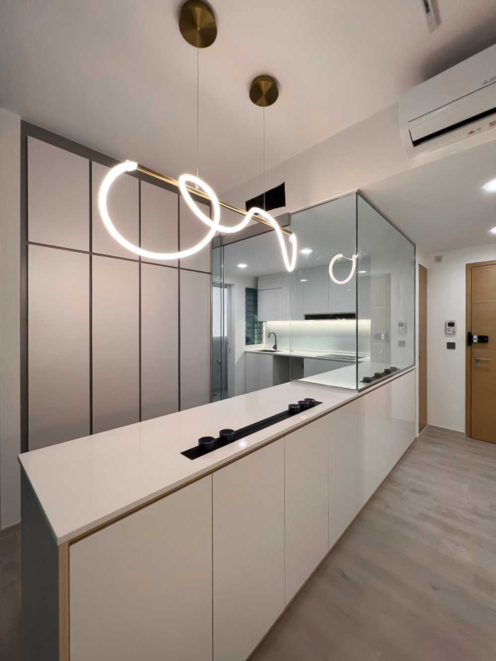 Scandinavian Kitchen with Kitchen Window and Kitchen Island