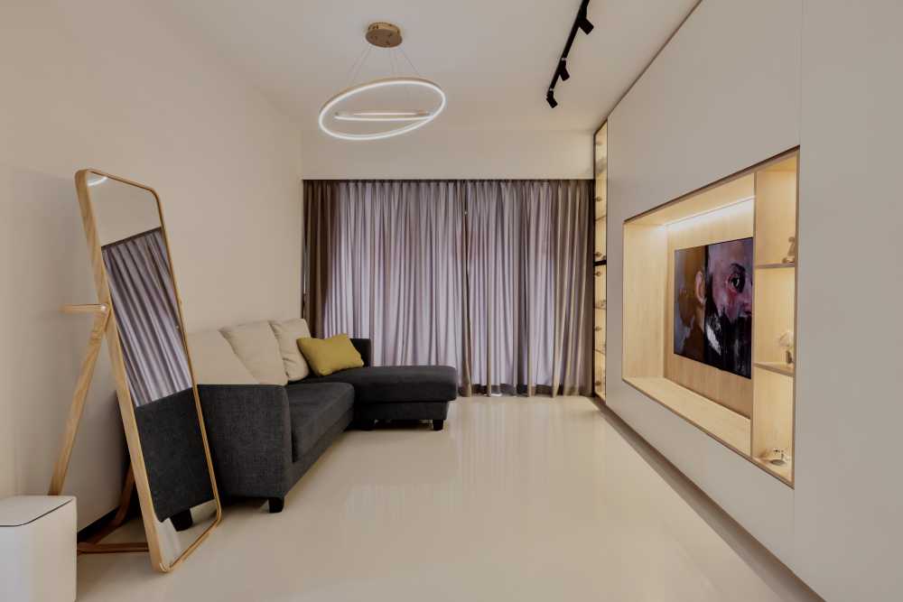 Modern Living Room with TV Console and Sofa