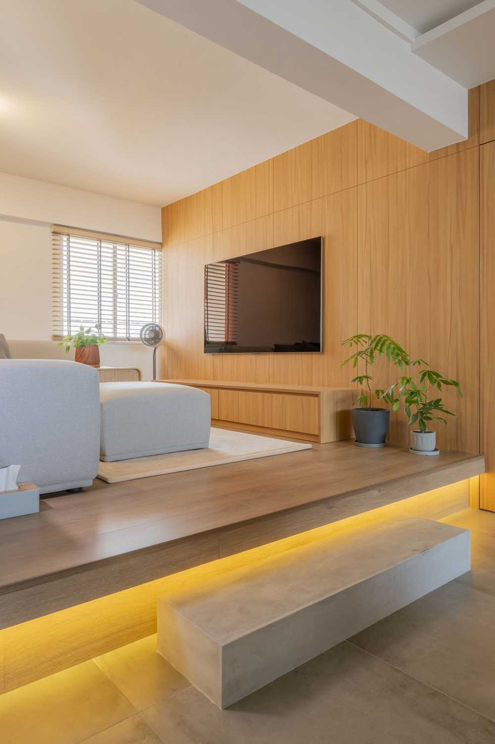 Scandinavian Home Theatre with Settee and TV Console