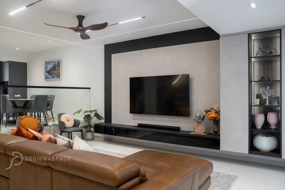 Modern Living Room with Feature Wall and Sofa