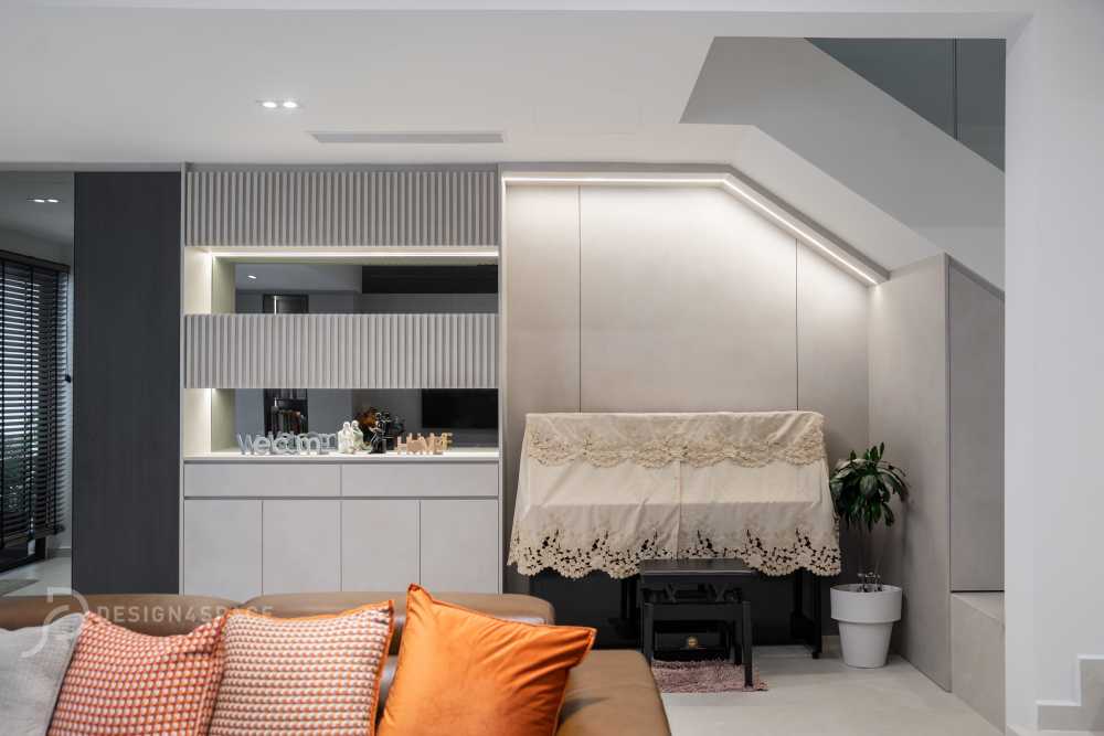 Modern Living Room with Cove Lighting and TV
