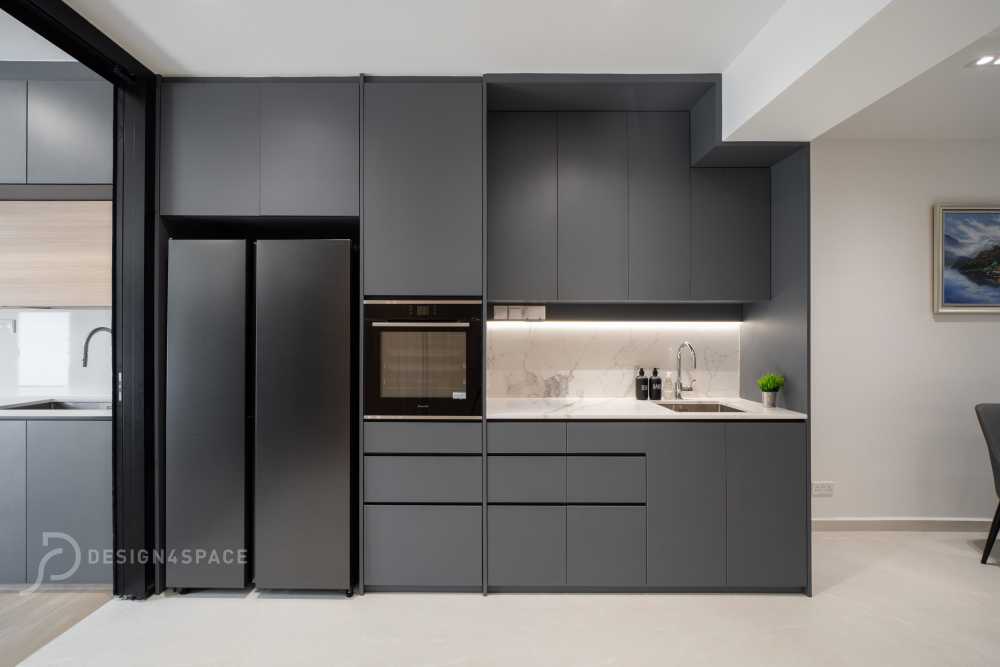 Modern Kitchen with Countertop and Vinyl Flooring