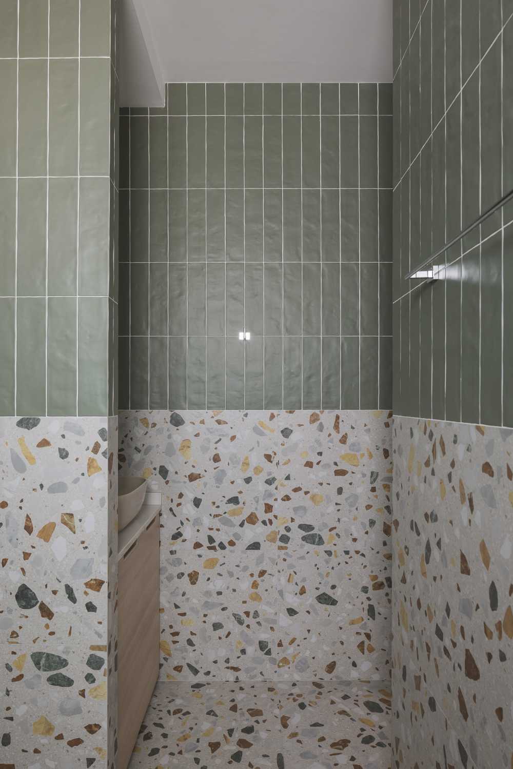 Modern Bathroom with Feature Wall and Green Wall