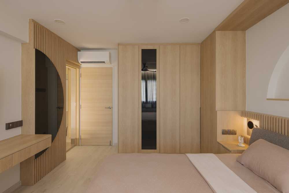 Modern Bedroom with Feature Wall and Wardrobe