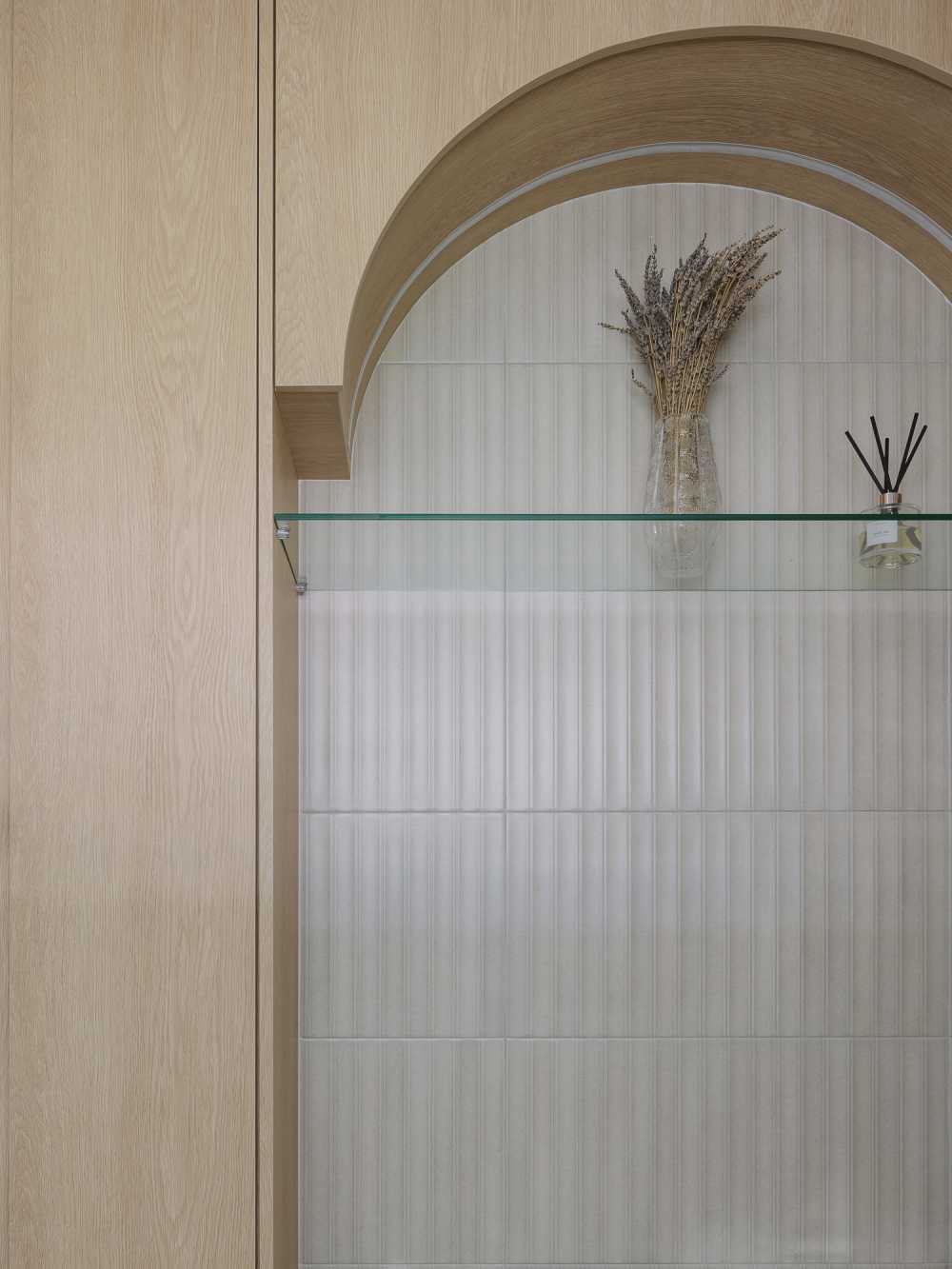 Modern Bathroom with Feature Wall and Bathroom Storage