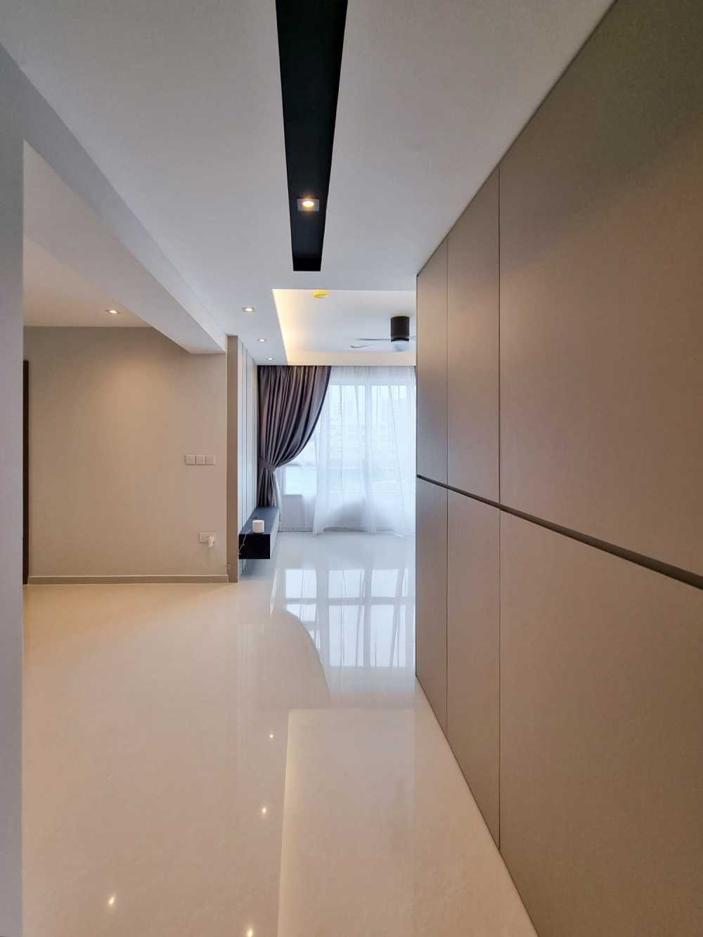 Modern Foyer with Panelling and Paintings