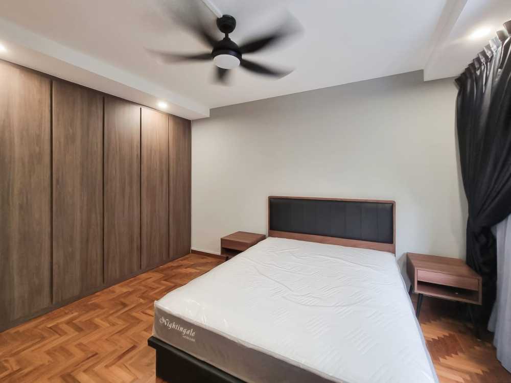 Modern Bedroom with Wardrobe and Paintings