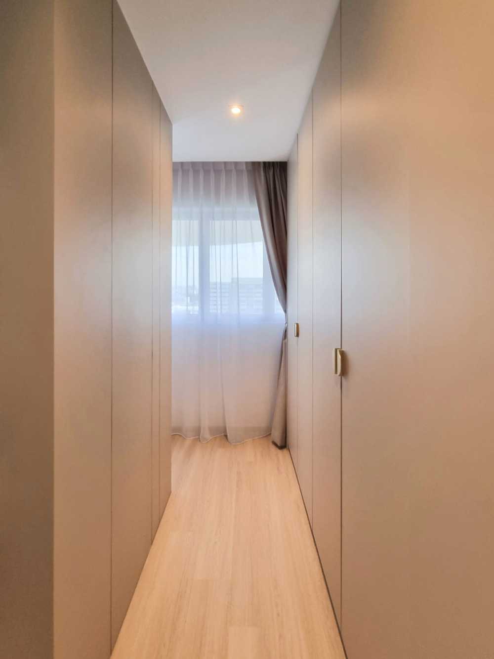 Scandinavian Bedroom with Wardrobe and Window Grille