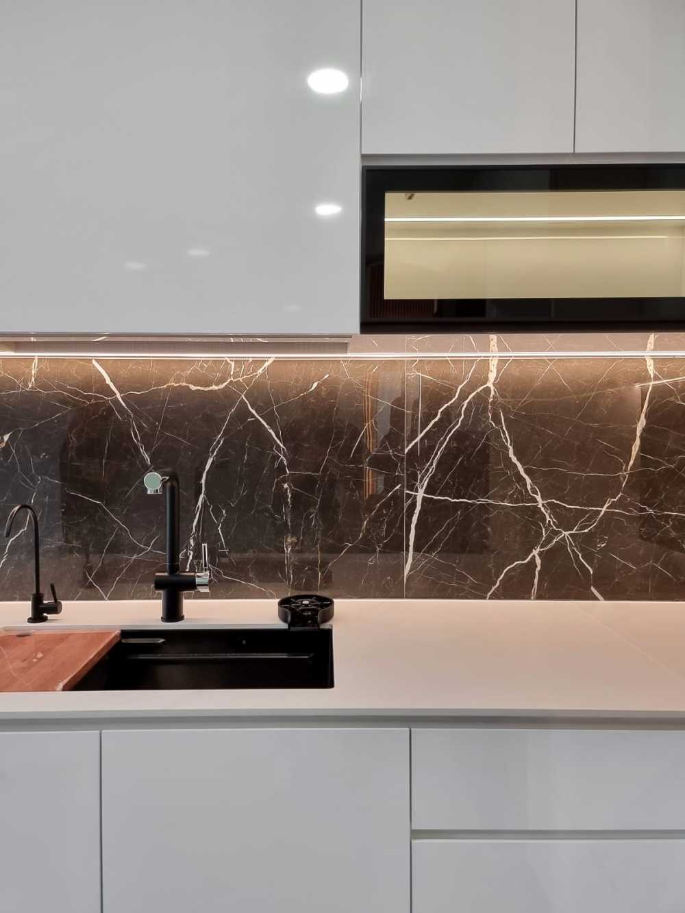 Scandinavian Kitchen with Countertop and Kitchen Accessories