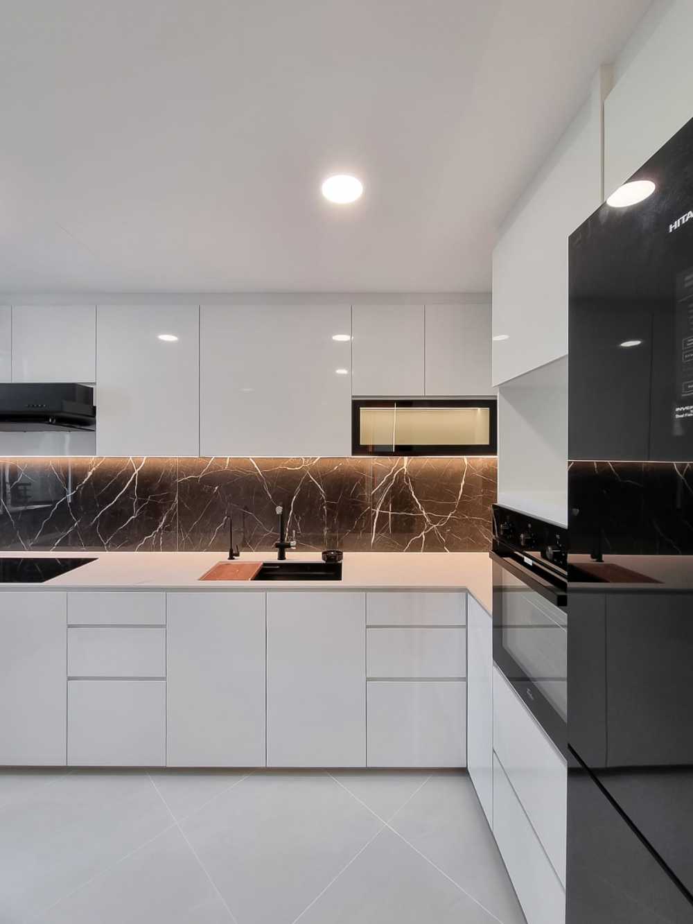 Scandinavian Kitchen with Countertop and Kitchen Accessories