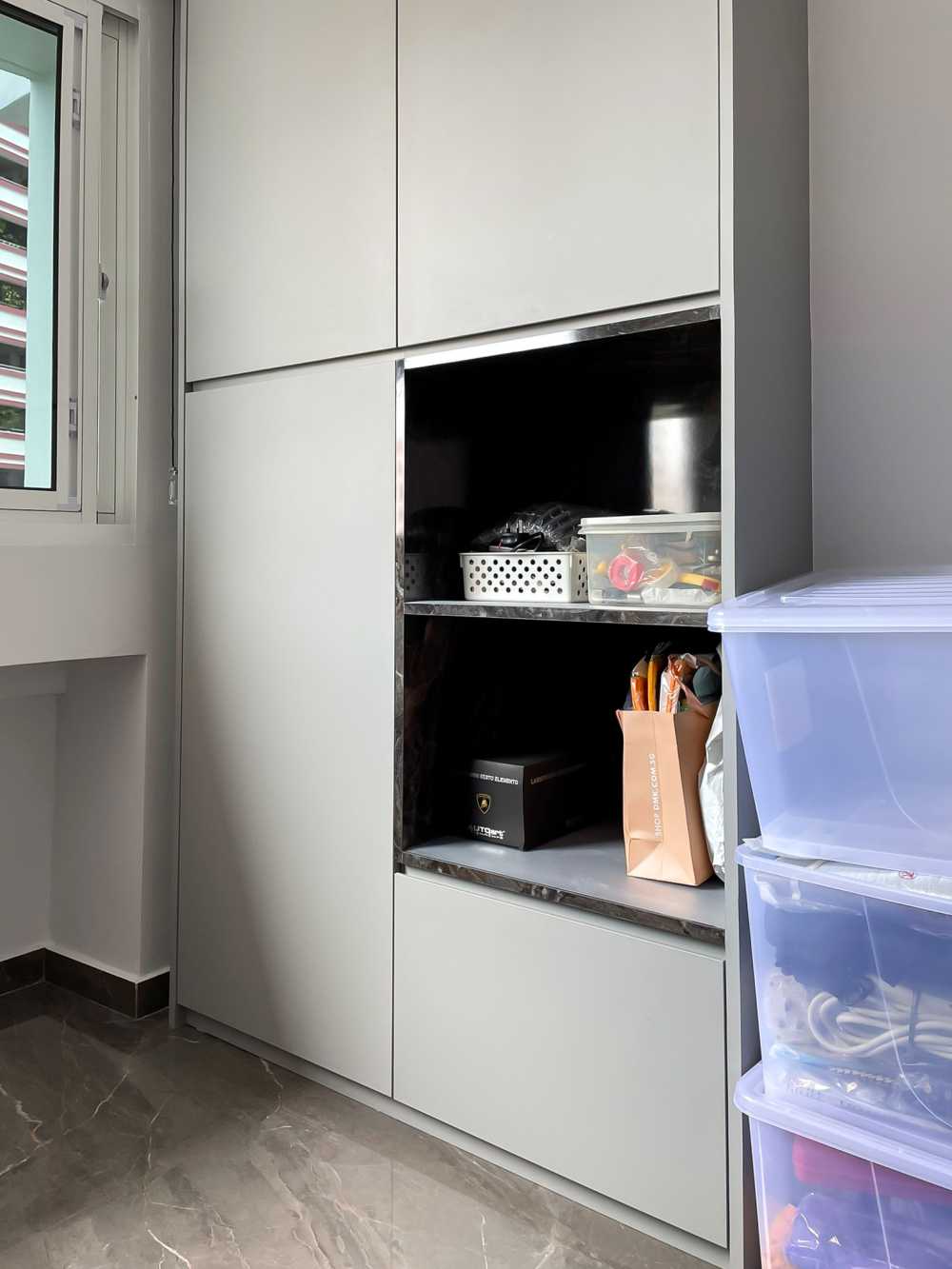 Scandinavian Bedroom with Wardrobe and Paintings