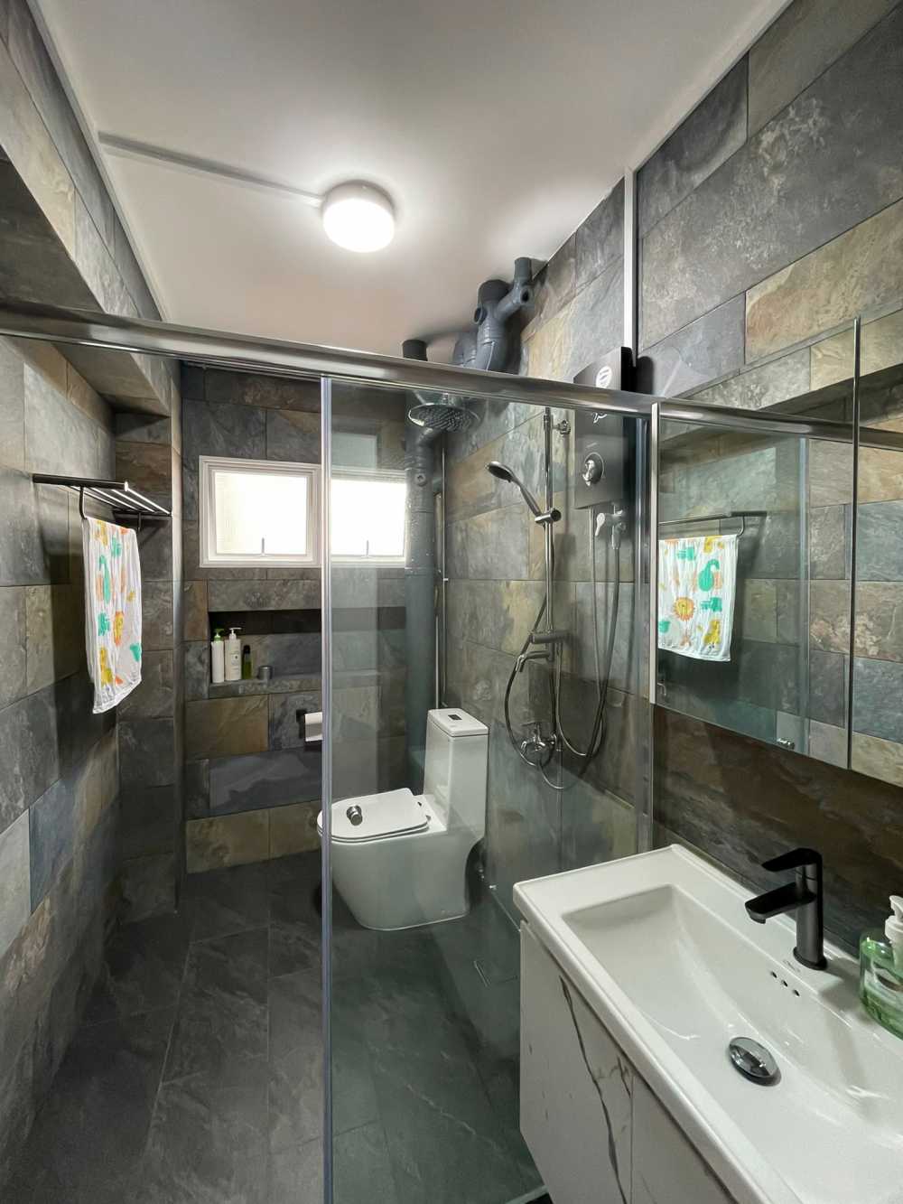 Scandinavian Bathroom with Bathroom Storage and Bathroom Sinks