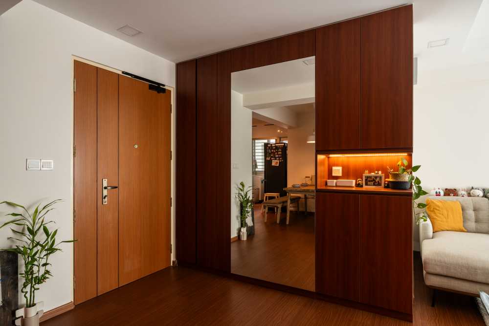 Modern Living Room with TV Console and Feature Wall