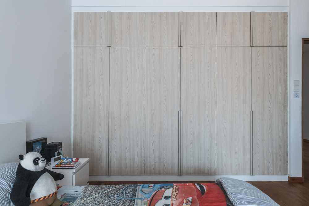 Contemporary Bedroom with Parquet Floor and Wardrobe