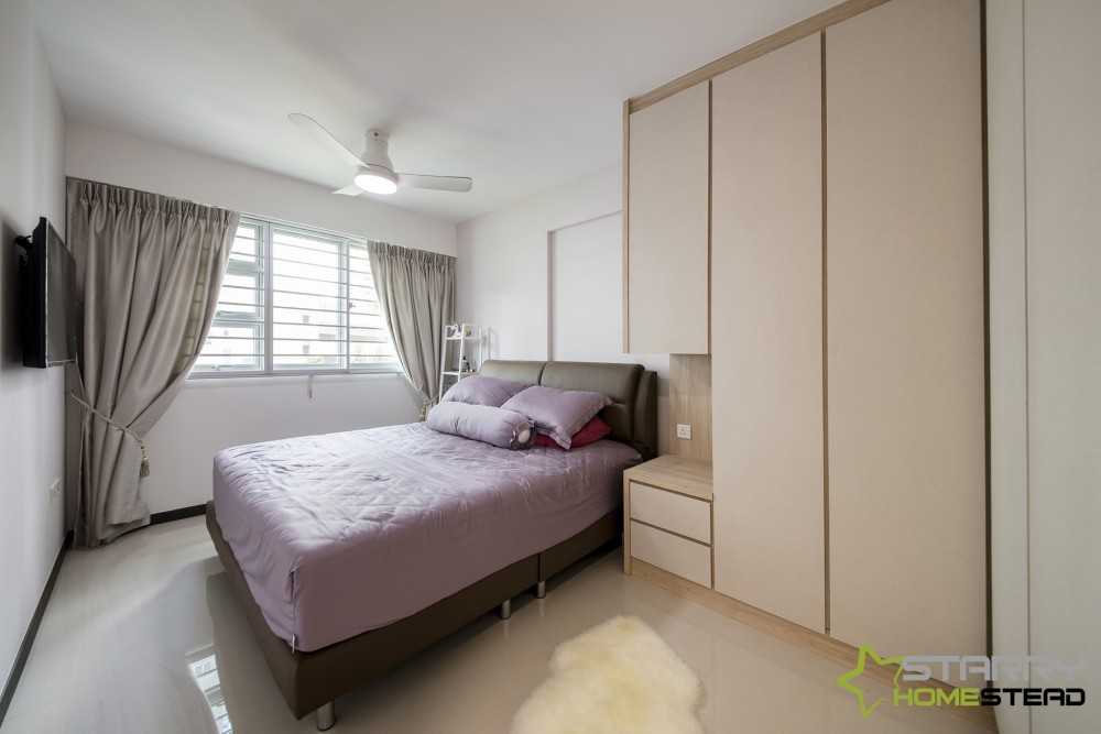 Scandinavian Bedroom with Wardrobe and Bed