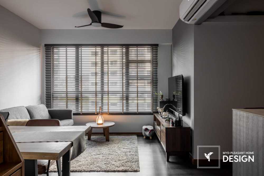 Modern Living Room with TV Console and Feature Wall