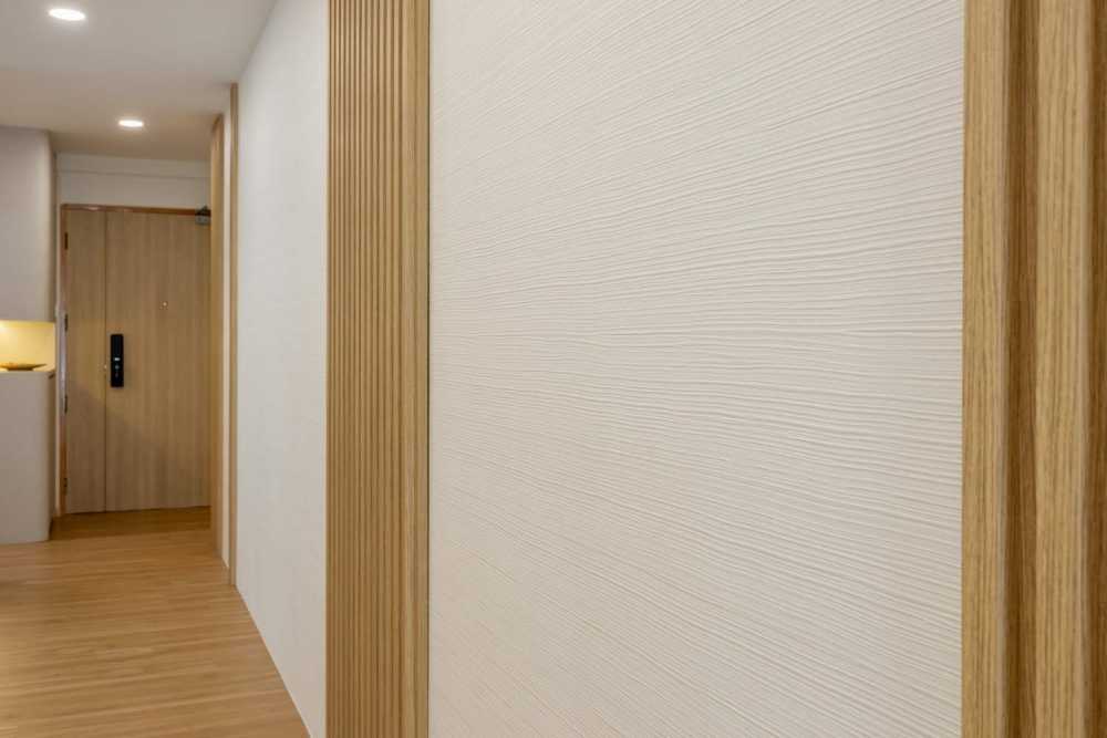 Contemporary Living Room with Feature Wall and Lighting