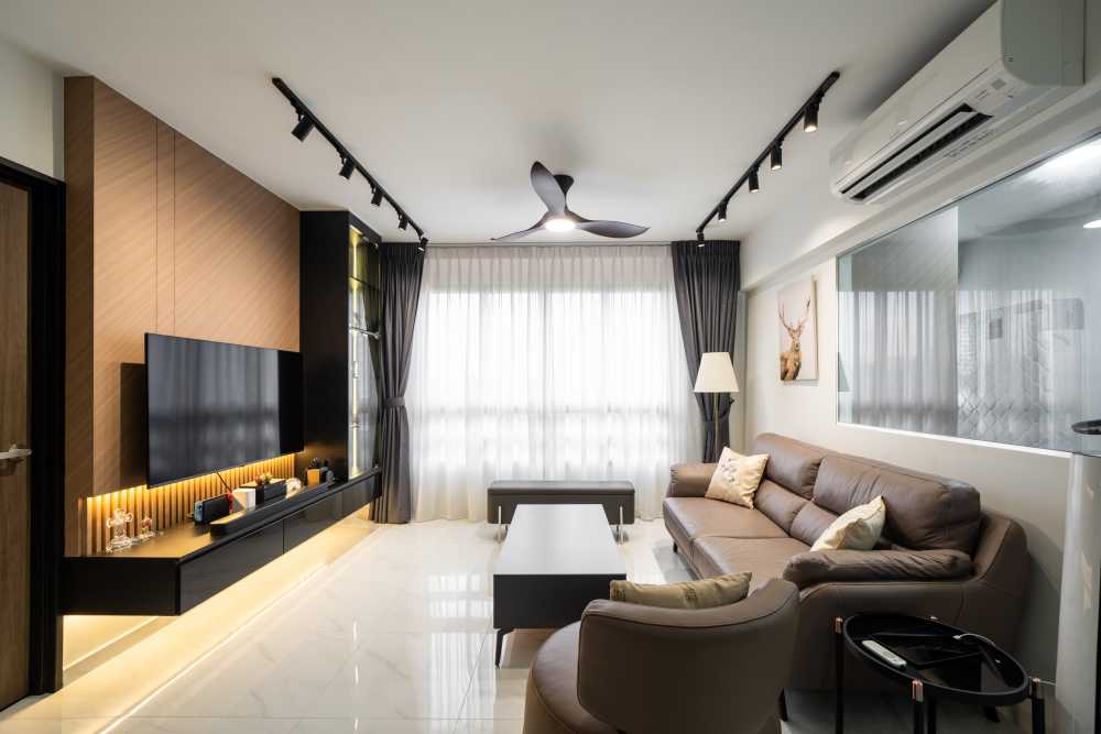 Modern Living Room with Feature Wall and Coffee Table