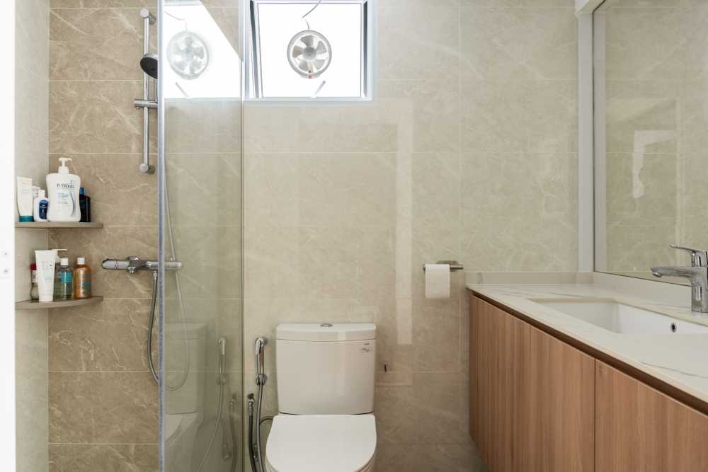 Minimalist Bathroom with Mirror and Bathroom Mirrors