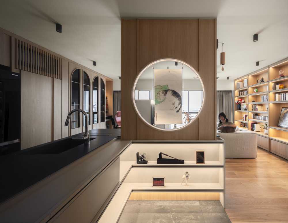 Contemporary Kitchen with Countertop and Kitchen Tap