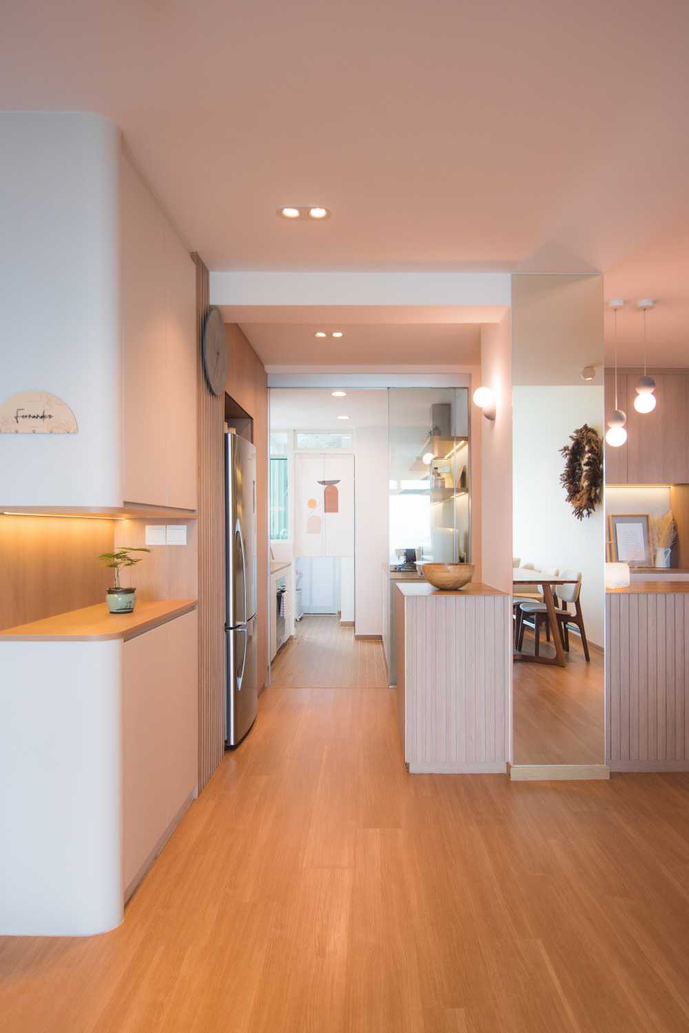 Contemporary Pantry with Drop Light and Kitchen Island