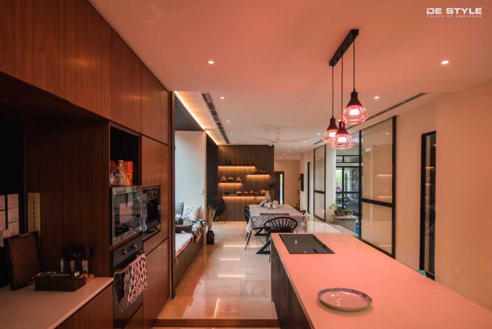 Asian Pantry with Kitchen Island and Tableware