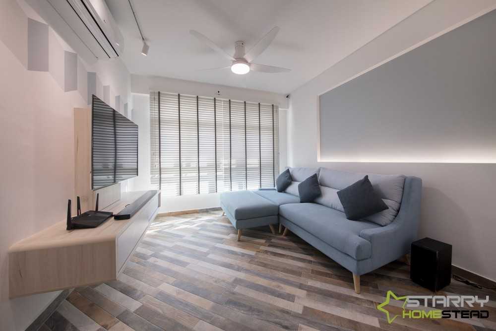 Scandinavian Living Room with TV Console and Sofa
