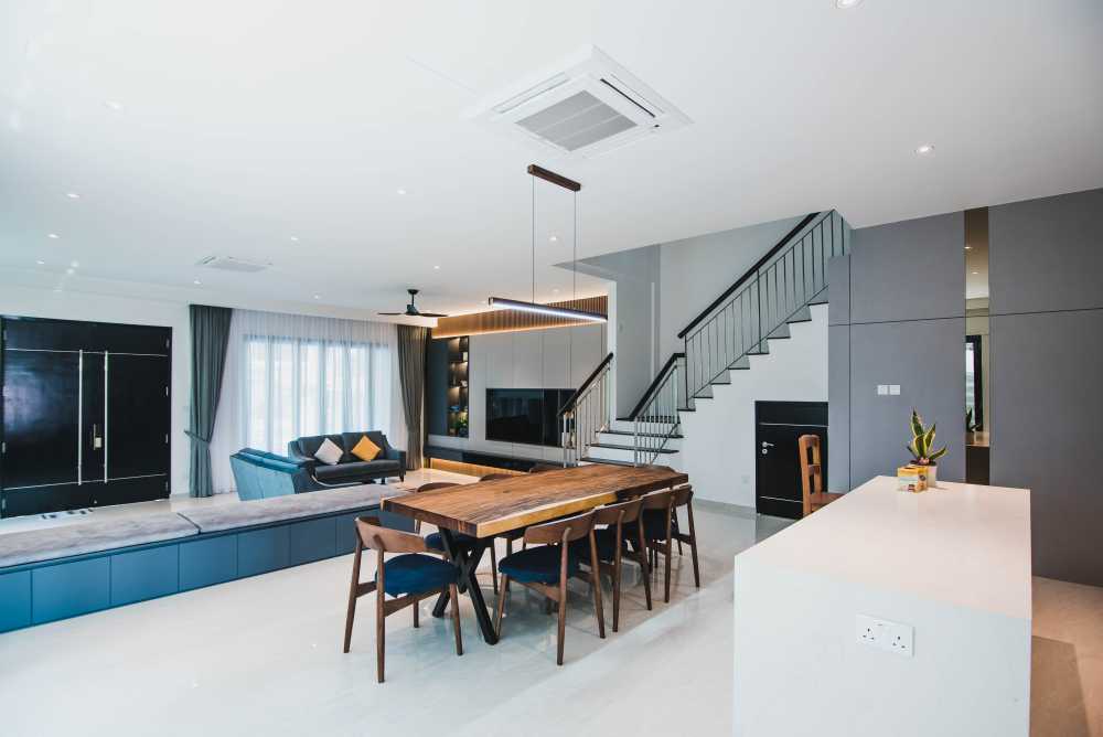 Contemporary Living Room with Settee and TV Console