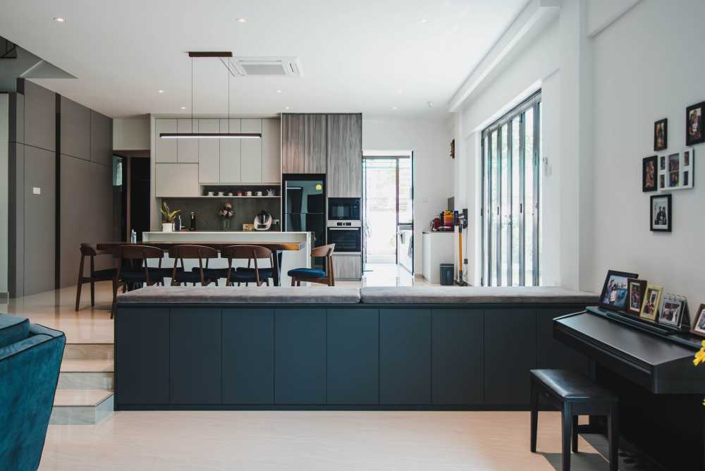 Contemporary Dining Room with Settee and Sofa