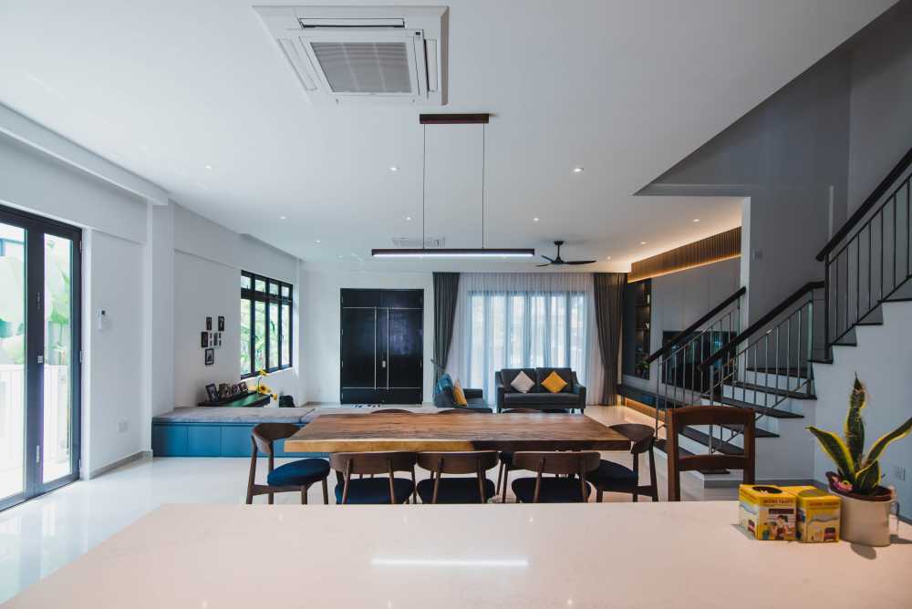 Contemporary Dining Room with Settee and Sofa