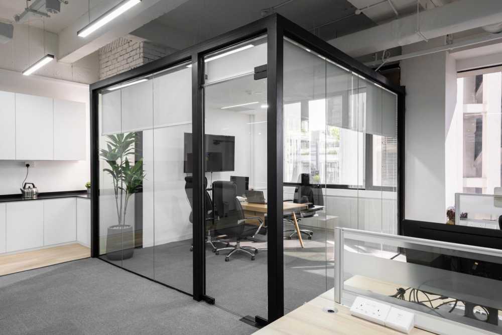 Minimalist Office with Bookshelf and Desk