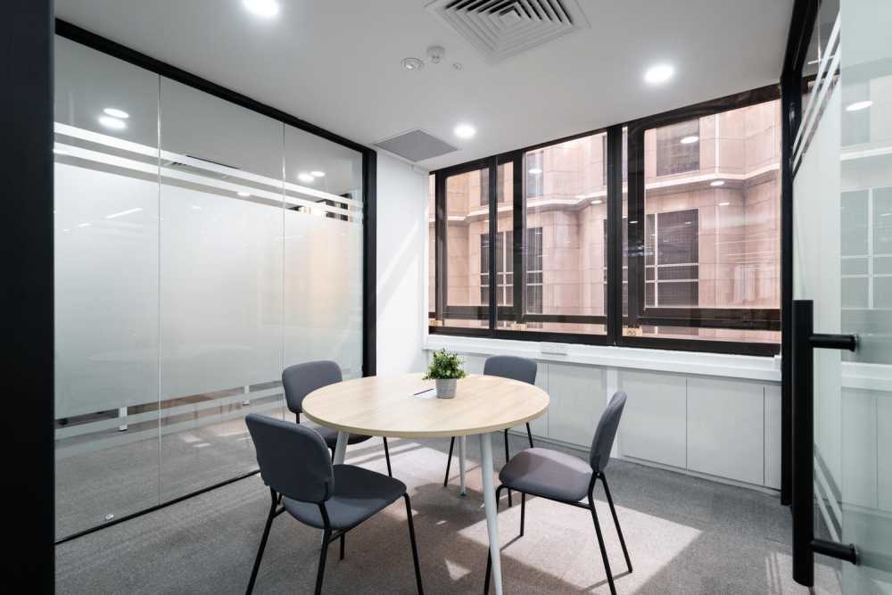 Minimalist Office with Bookshelf and Desk