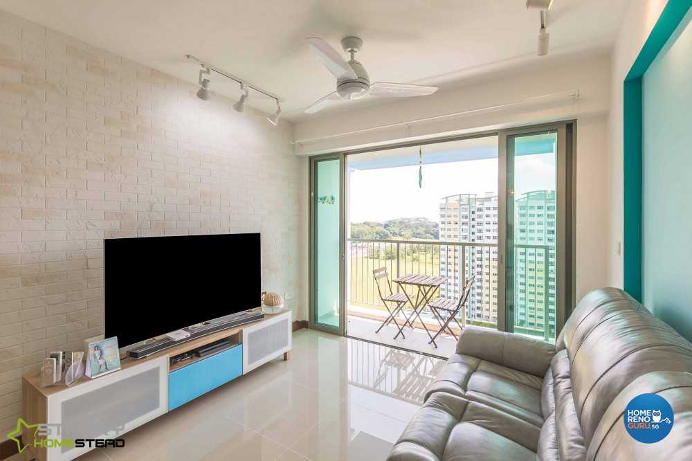 Modern Living Room with TV Console and Sofa