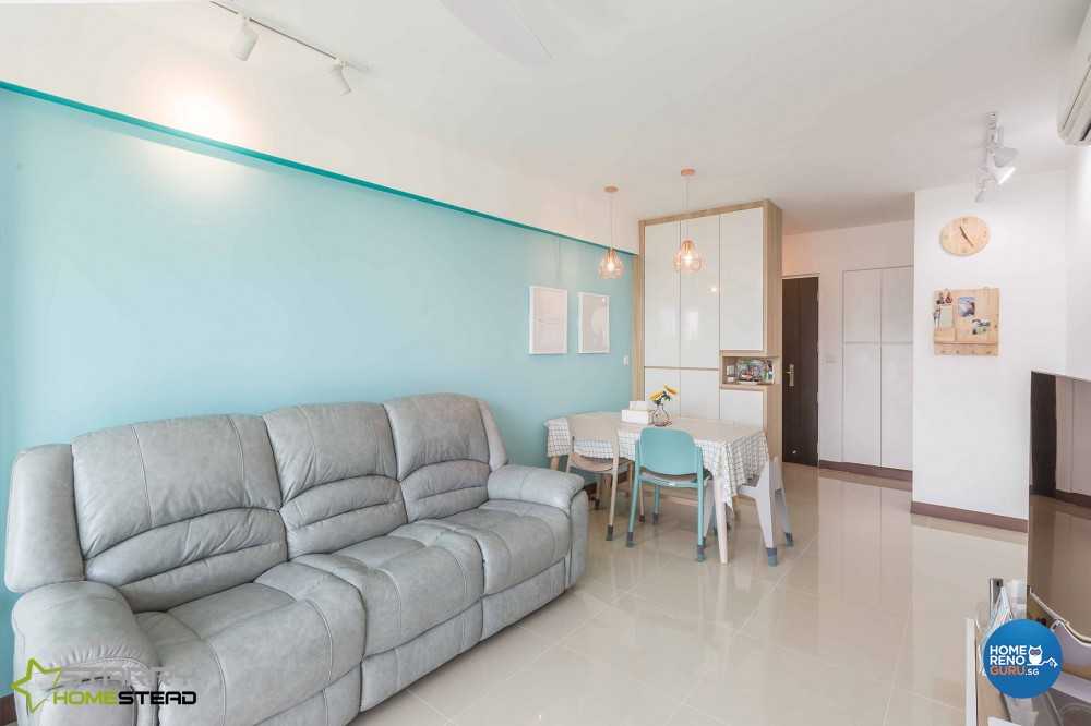 Modern Dining Room with Sofa and Dining Chairs